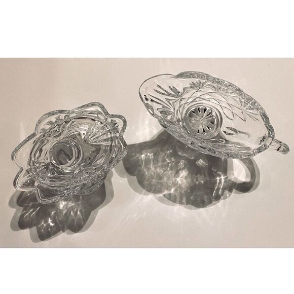 NEW Beautiful Crystal Sugar and Cream Serving Set. Never Used. - Picture 3 of 4